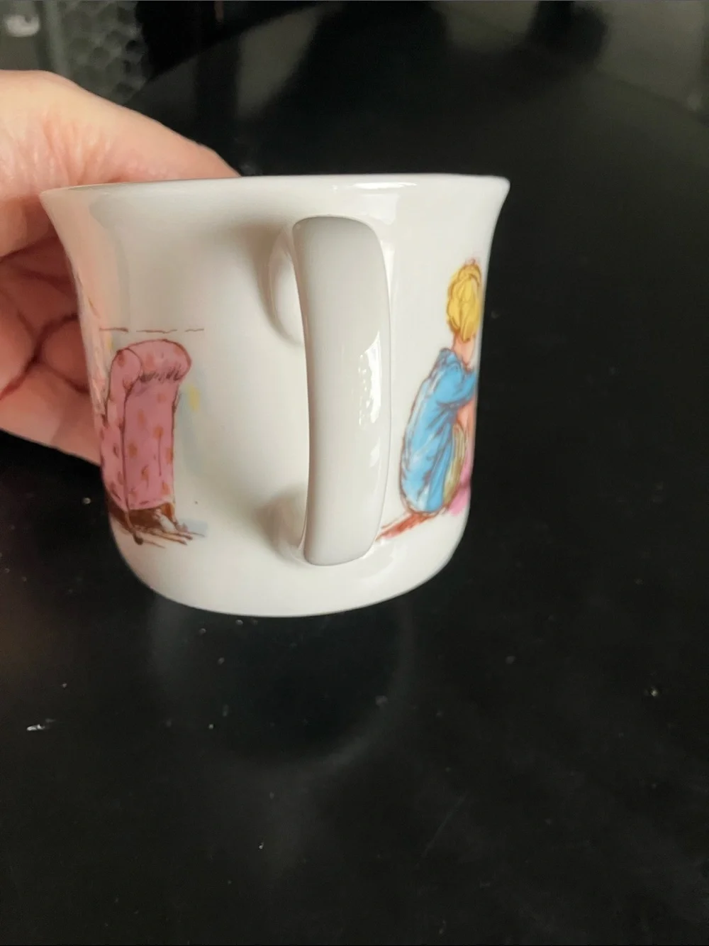 Royal Doulton Children's Two-Handled Mug - Pink, Cream, Blue